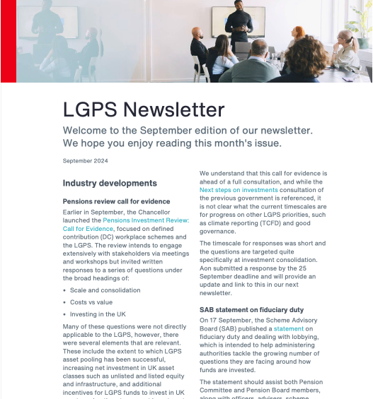 Download the latest LGPS newsletter