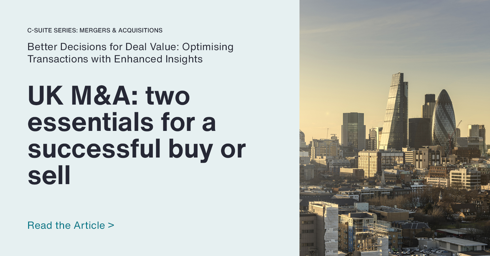 UK M&A: two essentials for a successful buy or sell | Aon’s C-Suite Series