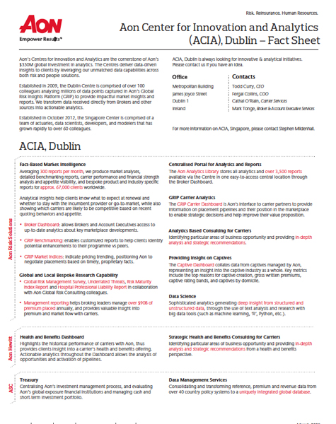 Aon Dublin Fact Sheet